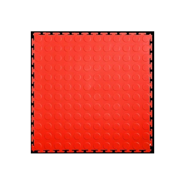 LockTile LockTileÂ PVC Floor Tiles, , 19.5x19.5", Coin, Red LK006 Zoro